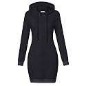 MISSKY Women's Pullover Hooded Kangaroo Pocket Sweatshirt Casual Hoodie Dress