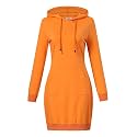 MISSKY Women's Pullover Hooded Kangaroo Pocket Sweatshirt Casual Hoodie Dress