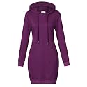 MISSKY Women's Pullover Hooded Kangaroo Pocket Sweatshirt Casual Hoodie Dress