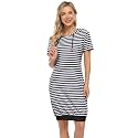 MISSKY Women's Pullover Hooded Kangaroo Pocket Sweatshirt Casual Hoodie Dress