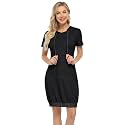 MISSKY Women's Pullover Hooded Kangaroo Pocket Sweatshirt Casual Hoodie Dress
