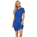 MISSKY Women's Pullover Hooded Kangaroo Pocket Sweatshirt Casual Hoodie Dress