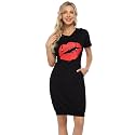 MISSKY Women's Pullover Hooded Kangaroo Pocket Sweatshirt Casual Hoodie Dress