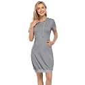 MISSKY Women's Pullover Hooded Kangaroo Pocket Sweatshirt Casual Hoodie Dress