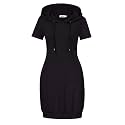 MISSKY Women's Pullover Hooded Kangaroo Pocket Sweatshirt Casual Hoodie Dress