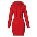 MISSKY Women's Pullover Hooded Kangaroo Pocket Sweatshirt Casual Hoodie Dress