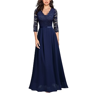 MISSMAY Womens Formal Floral Lace 2 3