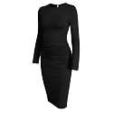 Missufe Women39s Long Sleeve Slim Ruched Bodycon