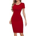 Missufe Women39s Short Sleeve Ruched Bodycon Casual