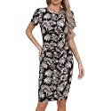 Missufe Women39s Short Sleeve Ruched Bodycon Casual
