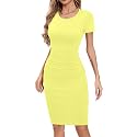 Missufe Women39s Long Sleeve Slim Ruched Bodycon
