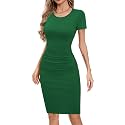Missufe Women39s Long Sleeve Slim Ruched Bodycon