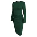 Missufe Women39s Long Sleeve Slim Ruched Bodycon