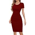 Missufe Women39s Long Sleeve Slim Ruched Bodycon