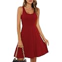 Missufe Women39s Sleeveless Racerback Flared Casual Plain