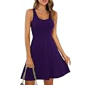 Missufe Women39s Sleeveless Racerback Flared Casual Plain