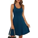 Missufe Women39s Sleeveless Racerback Flared Casual Plain