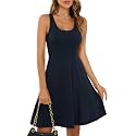 Missufe Women39s Sleeveless Racerback Flared Casual Plain