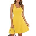 Missufe Women39s Sleeveless Racerback Flared Casual Plain