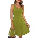 Missufe Women39s Sleeveless Racerback Flared Casual Plain