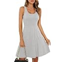 Missufe Women39s Sleeveless Racerback Flared Casual Plain