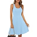 Missufe Women39s Sleeveless Racerback Flared Casual Plain
