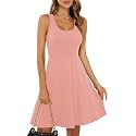 Missufe Women39s Sleeveless Racerback Flared Casual Plain