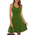 Missufe Women39s Sleeveless Racerback Flared Casual Plain