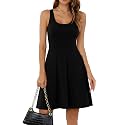 Missufe Women39s Sleeveless Racerback Flared Casual Plain
