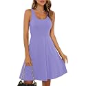 Missufe Women39s Sleeveless Racerback Flared Casual Plain