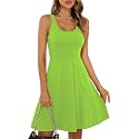 Missufe Women39s Sleeveless Racerback Flared Casual Plain