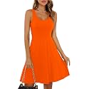 Missufe Women39s Sleeveless Racerback Flared Casual Plain