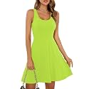 Missufe Women39s Sleeveless Racerback Flared Casual Plain