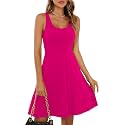 Missufe Women39s Sleeveless Racerback Flared Casual Plain