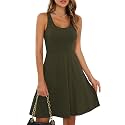 Missufe Women39s Sleeveless Racerback Flared Casual Plain