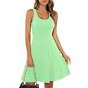Missufe Women39s Sleeveless Racerback Flared Casual Plain