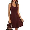 Missufe Women39s Sleeveless Racerback Flared Casual Plain