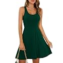 Missufe Women39s Sleeveless Racerback Flared Casual Plain