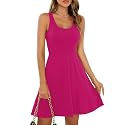 Missufe Women39s Sleeveless Racerback Flared Casual Plain