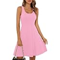 Missufe Women39s Sleeveless Racerback Flared Casual Plain