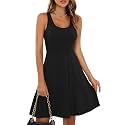 Missufe Women39s Sleeveless Racerback Flared Casual Plain