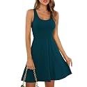 Missufe Women39s Sleeveless Racerback Flared Casual Plain