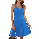Missufe Women39s Sleeveless Racerback Flared Casual Plain