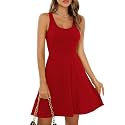 Missufe Women39s Sleeveless Racerback Flared Casual Plain