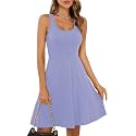 Missufe Women39s Sleeveless Racerback Flared Casual Plain