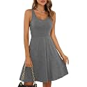 Missufe Women39s Sleeveless Racerback Flared Casual Plain