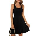 Missufe Women39s Sleeveless Racerback Flared Casual Plain