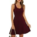 Missufe Women39s Sleeveless Racerback Flared Casual Plain