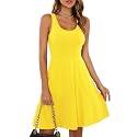 Missufe Women39s Sleeveless Racerback Flared Casual Plain