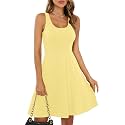 Missufe Women39s Sleeveless Racerback Flared Casual Plain